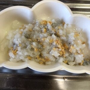 離乳食後期☆9ヶ月 しらす納豆がゆ